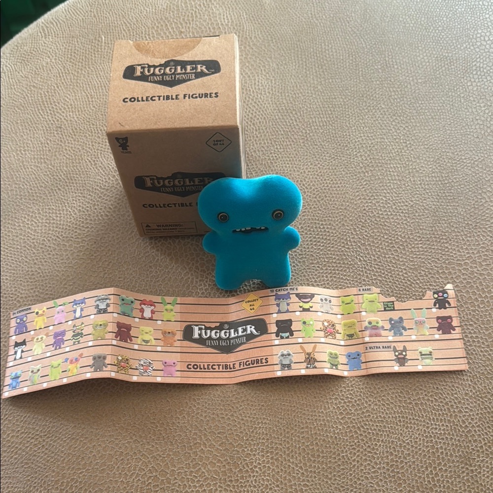 Fuggler Blue Collectible Figure (catch me fuzzy flocked figure)